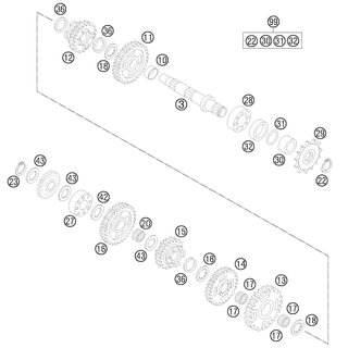 ENGRANAJE DESLIZANTE 6 G. 21-T