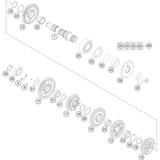 ENGRANAJE DESLIZANTE 6 G., Z=22