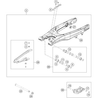 KIT GUA CADENA TRASERA SX-F 14