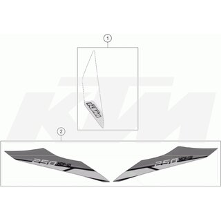 AUFKLEBER-SET HECK 250 XCF-W14