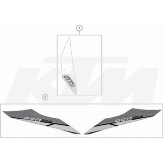 AUFKLEBER-SET HECK 350 XCF-W14