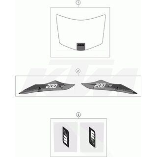 AUFKLEBER-SET HECK 200 XC-W 16