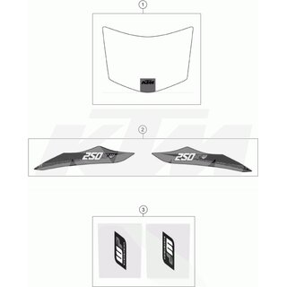 AUFKLEBER-SET HECK 250 XC-W 16