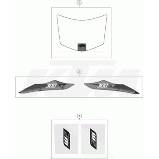 AUFKLEBER-SET HECK 300 XC-W 16