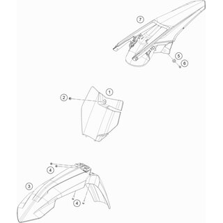 GUARDABARROS TRASERO SX BLANCO 16