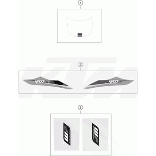 AUFKLEBER-SET HECK 450 XC-W 16