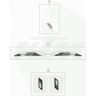 AUFKLEBER-SET HECK 200 XC-W 15