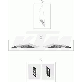 AUFKLEBER-SET HECK 250 XC-W 15
