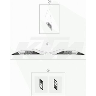 AUFKLEBER-SET HECK 350 XCF-W15