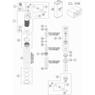 Caja monoamortiguador M53x1 con tubo