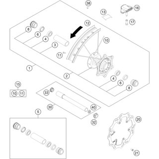 Vorderrad kpl. 1,6X21DID 22mm