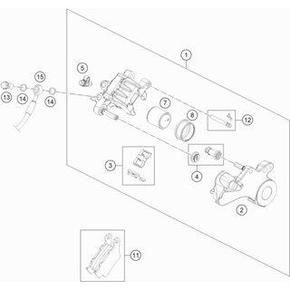 Bremszange hinten ohne Belge