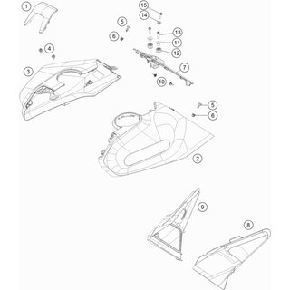 Tankspoiler li. sat. silber 701 Vitpilen