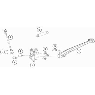 Seitenst�nder m. Magnet schwarz