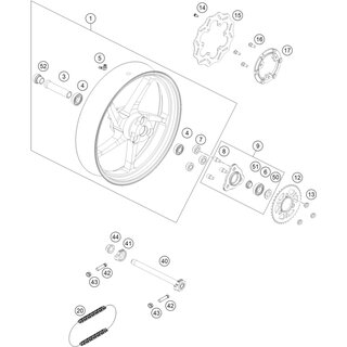 Soporte pin trasero cmpl.